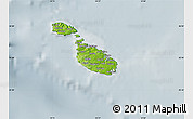 Physical Map of Malta, semi-desaturated