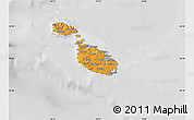 Political Map of Malta, lighten, desaturated