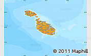Political Map of Malta, lighten, land only