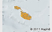 Political Map of Malta, lighten, semi-desaturated