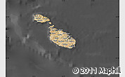 Satellite Map of Malta, darken, desaturated