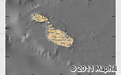 Satellite Map of Malta, desaturated