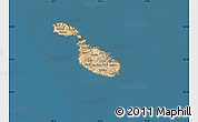 Satellite Map of Malta, lighten, semi-desaturated, land only