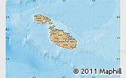 Satellite Map of Malta, political shades outside
