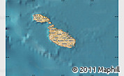 Satellite Map of Malta, political shades outside, satellite sea