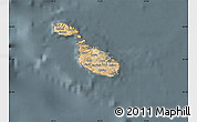 Satellite Map of Malta, semi-desaturated
