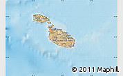 Satellite Map of Malta, shaded relief outside