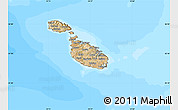 Satellite Map of Malta, single color outside, bathymetry sea