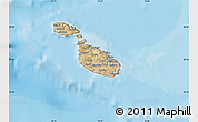 Satellite Map of Malta, single color outside, bathymetry sea, shaded relief sea