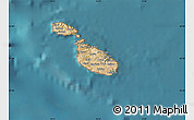 Satellite Map of Malta, single color outside
