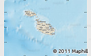 Shaded Relief Map of Malta, lighten, desaturated, land only