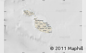 Shaded Relief Map of Malta, lighten, desaturated