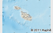 Shaded Relief Map of Malta, lighten, semi-desaturated, land only