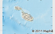 Shaded Relief Map of Malta, physical outside