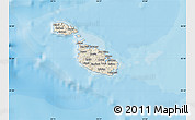 Shaded Relief Map of Malta, political outside