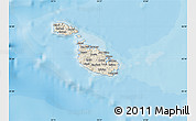 Shaded Relief Map of Malta, political shades outside