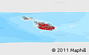 Flag Panoramic Map of Malta, single color outside, bathymetry sea