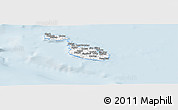 Gray Panoramic Map of Malta, single color outside