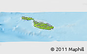Physical Panoramic Map of Malta, darken, desaturated, land only