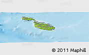 Physical Panoramic Map of Malta, darken, semi-desaturated, land only