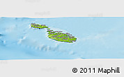Physical Panoramic Map of Malta, desaturated, land only