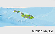 Physical Panoramic Map of Malta, political outside