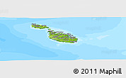 Physical Panoramic Map of Malta, single color outside, bathymetry sea
