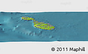 Physical Panoramic Map of Malta, single color outside, satellite sea