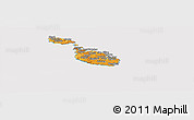 Political Panoramic Map of Malta, cropped outside