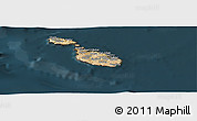 Satellite Panoramic Map of Malta, darken
