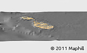 Satellite Panoramic Map of Malta, desaturated