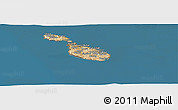 Satellite Panoramic Map of Malta, lighten, land only
