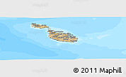 Satellite Panoramic Map of Malta, single color outside, bathymetry sea