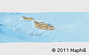 Satellite Panoramic Map of Malta, single color outside, shaded relief sea
