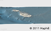 Shaded Relief Panoramic Map of Malta, darken