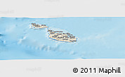 Shaded Relief Panoramic Map of Malta, single color outside