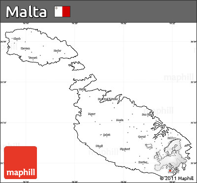 Blank Simple Map of Malta, cropped outside