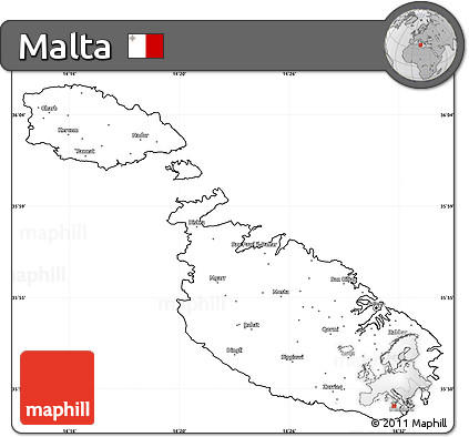Blank Simple Map of Malta, cropped outside