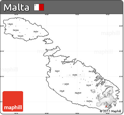 Blank Simple Map of Malta, cropped outside