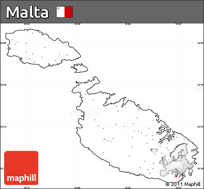 Blank Simple Map of Malta, cropped outside, no labels