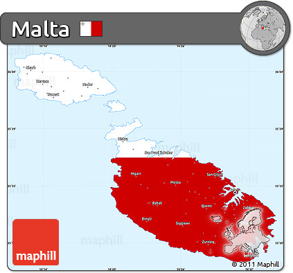 Flag Simple Map of Malta, single color outside, flag aligned to the middle