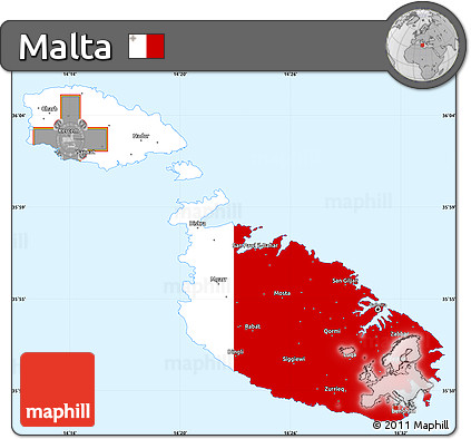 Flag Simple Map of Malta, single color outside