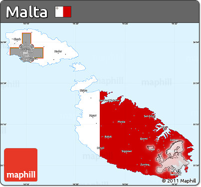 Flag Simple Map of Malta, single color outside