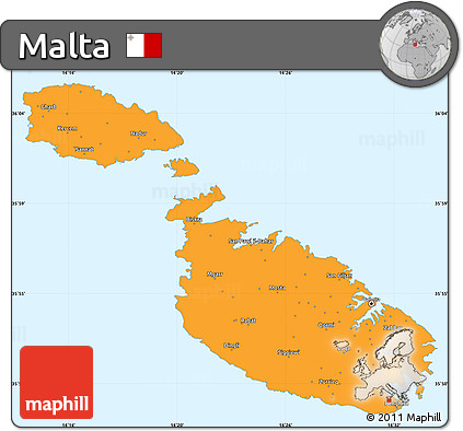 Political Simple Map of Malta