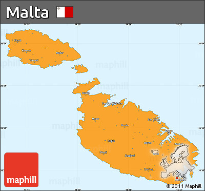 Political Simple Map of Malta