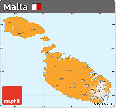 Political Simple Map of Malta
