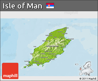 Physical 3D Map of Isle of Man, political outside