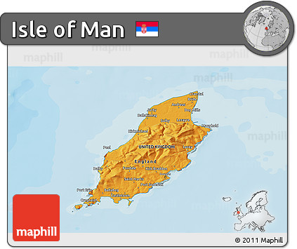Political 3D Map of Isle of Man