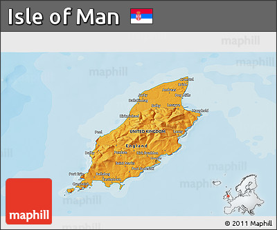 Political 3D Map of Isle of Man
