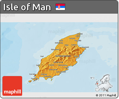 Political 3D Map of Isle of Man